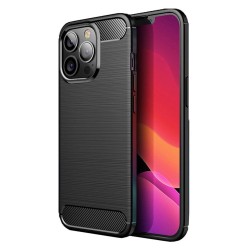 Силиконов кейс MBX Carbon, За iPhone 14 Pro (6.1), Черен