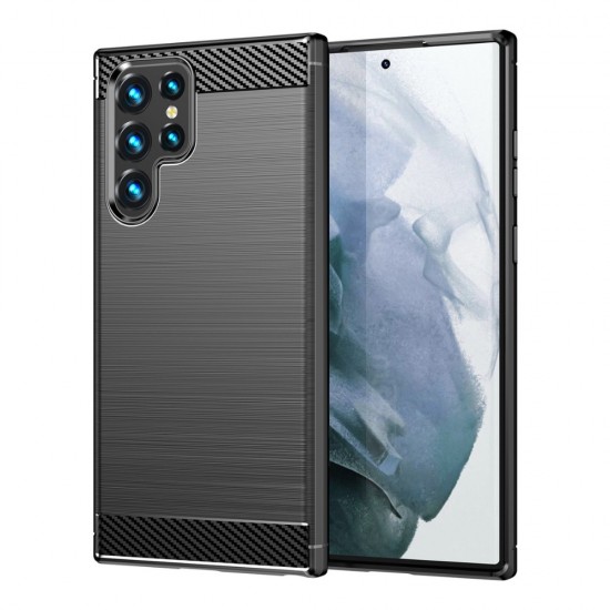 Силиконов кейс MBX Carbon, За Samsung Galaxy S23 Ultra (S918B), Черен от Fonax.bg