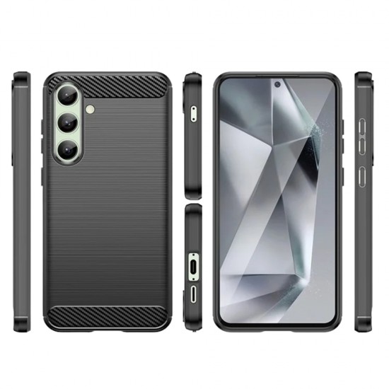 Силиконов кейс MBX Carbon, За Samsung Galaxy S24 FE, Черен от Fonax.bg