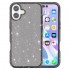 Силиконов кейс Shine 2 mm брокатен, За iPhone 16 (6.1), Черен