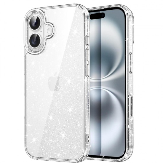 Силиконов кейс Shine 2 mm брокатен, За iPhone 16 (6.1), Прозрачен от Fonax.bg
