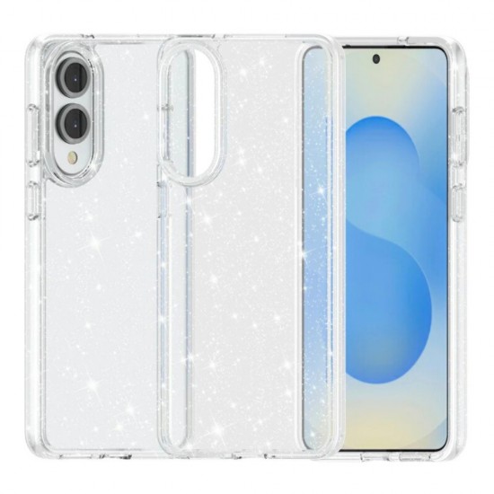 Силиконов кейс Shine 2 mm брокатен, За Samsung Galaxy S25 Edge, Прозрачен от Fonax.bg