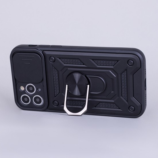 Силиконов твърд кейс bSmart Defender Slide, За Honor 600, Черен