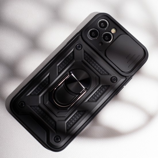 Силиконов твърд кейс bSmart Defender Slide, За Honor 600 Lite, Черен