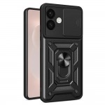 Силиконов твърд кейс bSmart Defender Slide, За Honor 600 Pro, Черен