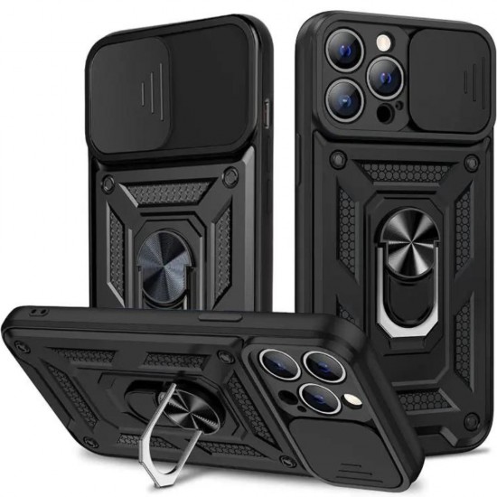 Силиконов твърд кейс bSmart Defender Slide, За iPhone 13 Pro Max (6.7), Черен от Fonax.bg