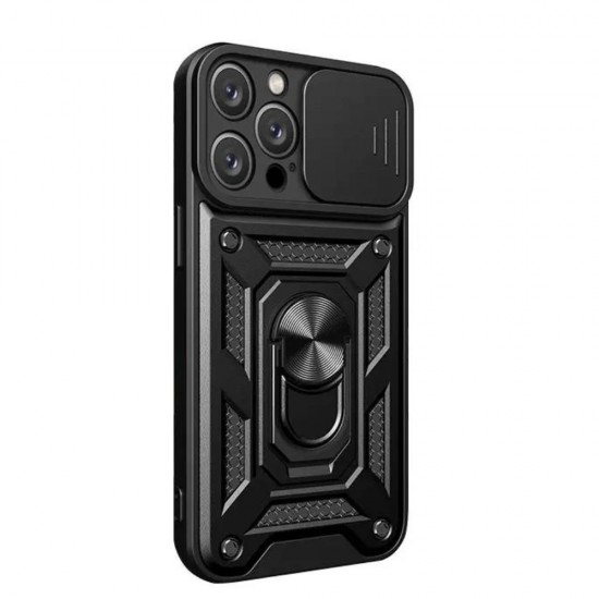 Силиконов твърд кейс bSmart Defender Slide, За iPhone 13 Pro Max (6.7), Черен от Fonax.bg