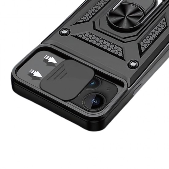 Силиконов твърд кейс bSmart Defender Slide, За iPhone 14 (6.1), Черен от Fonax.bg