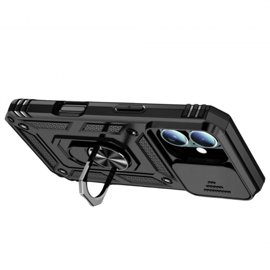 Силиконов твърд кейс bSmart Defender Slide, За iPhone 16e, Черен от Fonax.bg