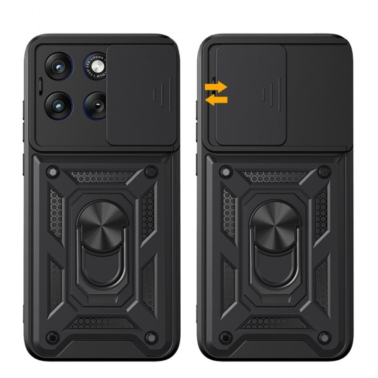 Силиконов твърд кейс bSmart Defender Slide, За Motorola Edge 70 Fusion, Черен