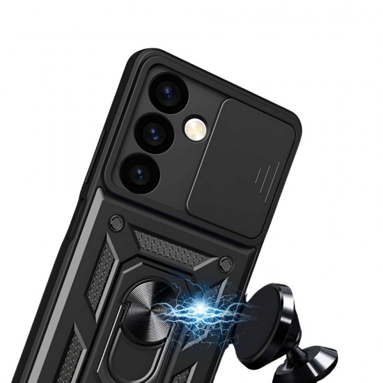 Силиконов твърд кейс bSmart Defender Slide, За Samsung Galaxy S23 Plus (S916B), Черен от Fonax.bg