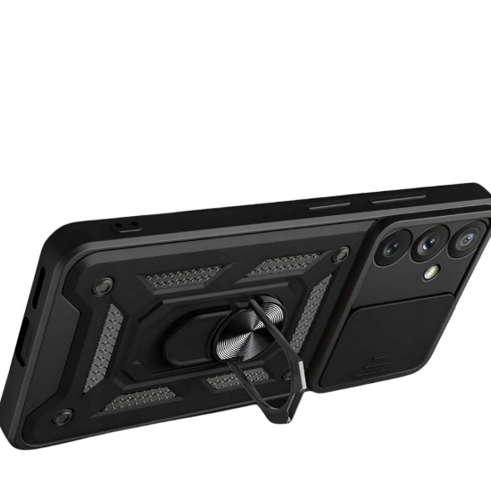 Силиконов твърд кейс bSmart Defender Slide, За Samsung Galaxy S24 FE, Черен от Fonax.bg
