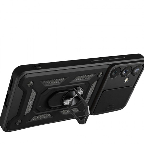 Силиконов твърд кейс bSmart Defender Slide, За Samsung Galaxy S24 Plus (S926B), Черен от Fonax.bg