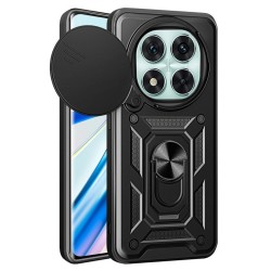 Силиконов твърд кейс bSmart Defender Slide, За Xiaomi Redmi Note 14 Pro 5G, Черен