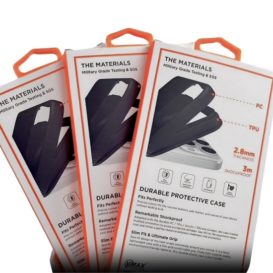 Силиконов твърд кейс Vmax Triangle, За iPhone 15 Pro Max (6.7), Черен от Fonax.bg