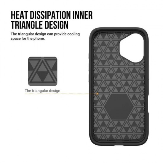 Силиконов твърд кейс Vmax Triangle, За iPhone 16 (6.1), Тъмносин от Fonax.bg