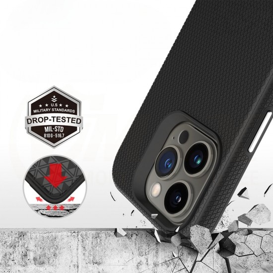 Силиконов твърд кейс Vmax Triangle, За iPhone 16 Pro (6.3), Черен от Fonax.bg