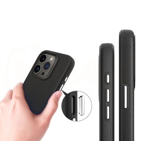 Силиконов твърд кейс Vmax Triangle, За iPhone 16 Pro (6.3), Черен от Fonax.bg