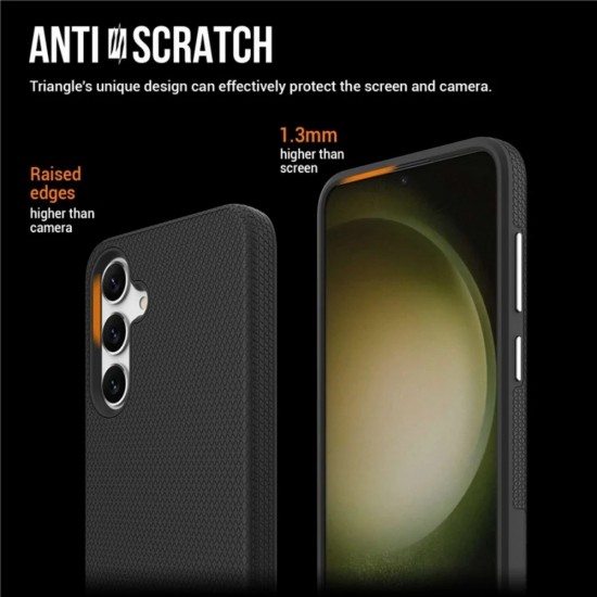 Силиконов твърд кейс Vmax Triangle, За Samsung Galaxy S24 (S921B), Черен от Fonax.bg