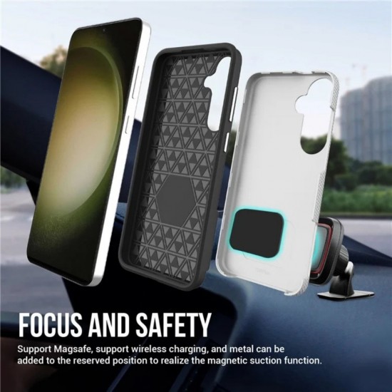 Силиконов твърд кейс Vmax Triangle, За Samsung Galaxy S24 (S921B), Сребрист от Fonax.bg