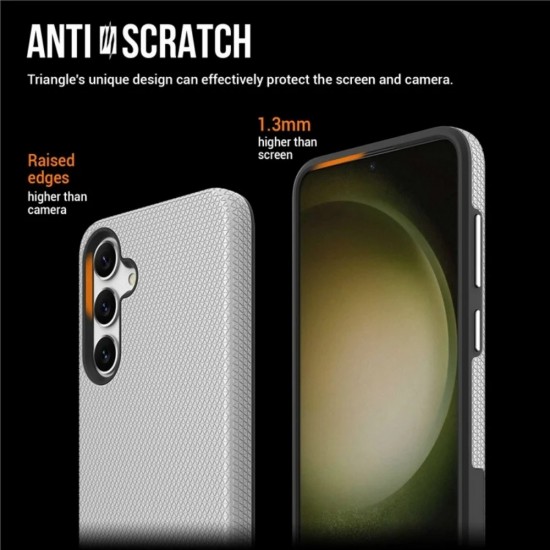 Силиконов твърд кейс Vmax Triangle, За Samsung Galaxy S24 (S921B), Сребрист от Fonax.bg