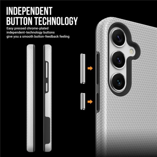 Силиконов твърд кейс Vmax Triangle, За Samsung Galaxy S24 (S921B), Сребрист от Fonax.bg