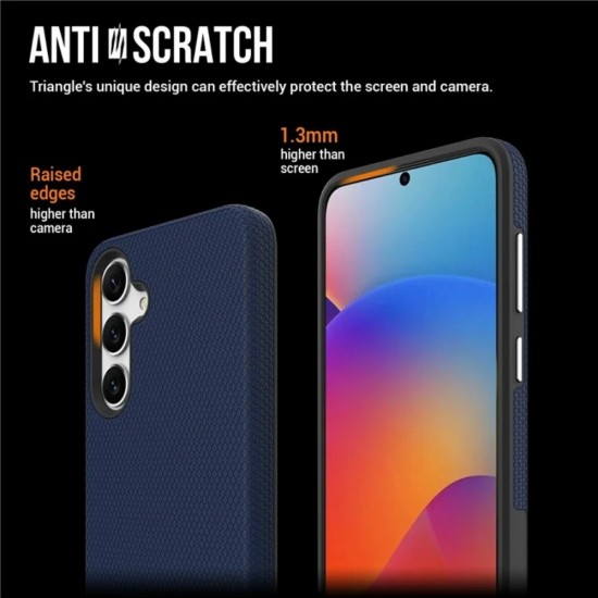 Силиконов твърд кейс Vmax Triangle, За Samsung Galaxy S25 Plus, Тъмносин от Fonax.bg