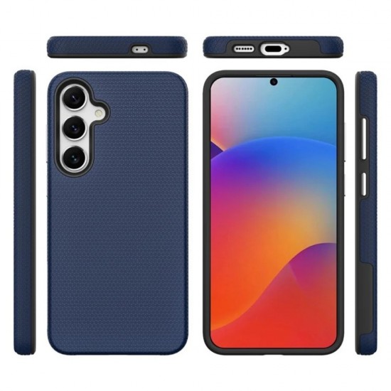 Силиконов твърд кейс Vmax Triangle, За Samsung Galaxy S25 Plus, Тъмносин от Fonax.bg