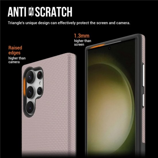 Силиконов твърд кейс Vmax Triangle, За Samsung Galaxy S25 Ultra, Розово-златен от Fonax.bg