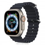 Силиконова каишка с дупки bSmart Ocean с магнитно закопчаване, за часовник Apple iWatch 42/44/45/46/49mm, Черна