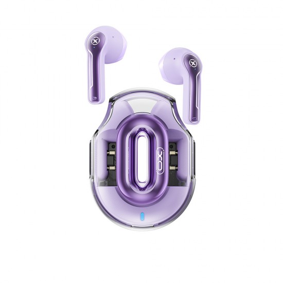 Слушалки Bluetooth безжични XO X43 TWS, светлолилави