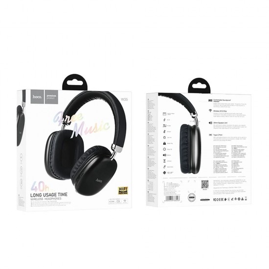 Слушалки Hoco W35 Air 40h Bluetooth, Черни от Fonax.bg