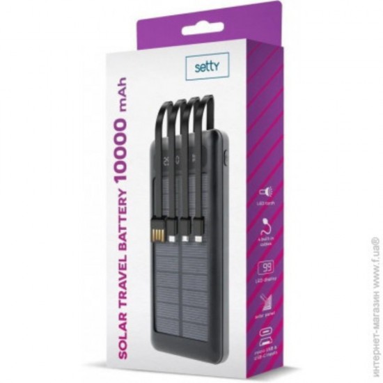 Външна батерия Power Bank 10000 mAh Setty SLR-100, Черна от Fonax.bg