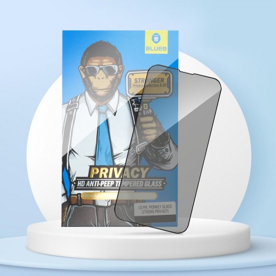 Стъклен протектор за дисплей Blueo 5D Full Strong Privacy с цяло лепило, За iPhone 12/12 Pro (6.1), Черен от Fonax.bg