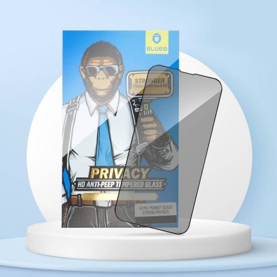 Стъклен протектор за дисплей Blueo 5D Full Strong Privacy с цяло лепило, За iPhone 14 Plus (6.7), Черен от Fonax.bg