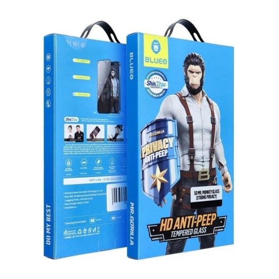 Стъклен протектор за дисплей Blueo 5D Full Strong Privacy с цяло лепило, За iPhone 17 Pro Max (6.9), Черен от Fonax.bg