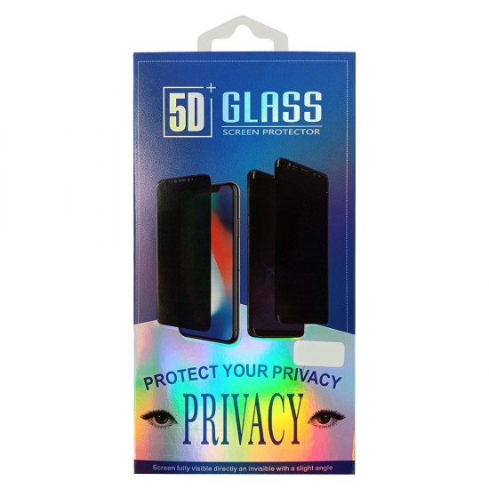 Стъклен протектор за дисплей MBX 5D Full Privacy с цяло лепило, За iPhone 13 (6.1), Черен от Fonax.bg