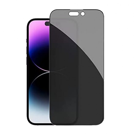 Стъклен протектор за дисплей MBX 5D Full Privacy с цяло лепило, За iPhone 14 Pro (6.1), Черен от Fonax.bg