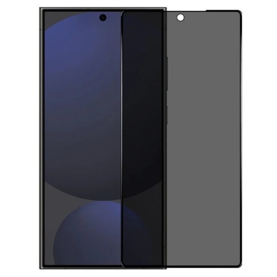Стъклен протектор за дисплей MBX 5D Full Privacy с цяло лепило, За Samsung Galaxy S25 Ultra, Черен от Fonax.bg