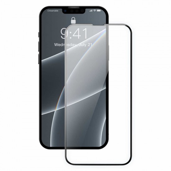 Стъклен протектор за дисплей OG 5D Slim с цяло лепило, За iPhone 13 Pro (6.1), Черен от Fonax.bg