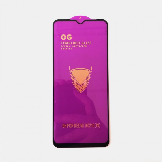 Стъклен протектор за дисплей OG 5D Slim с цяло лепило, За Xiaomi Redmi 10C, Черен от Fonax.bg