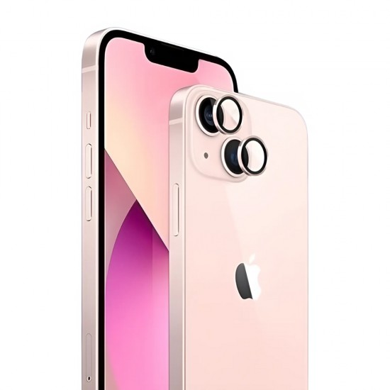 Стъклен протектор с метални рингове за задна камера MBX за Apple iPhone 15, 15 Plus, Розов от Fonax.bg