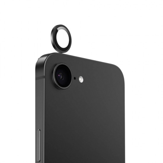 Стъклен протектор с метални рингове за задна камера MBX за Apple iPhone 16e, Черен от Fonax.bg