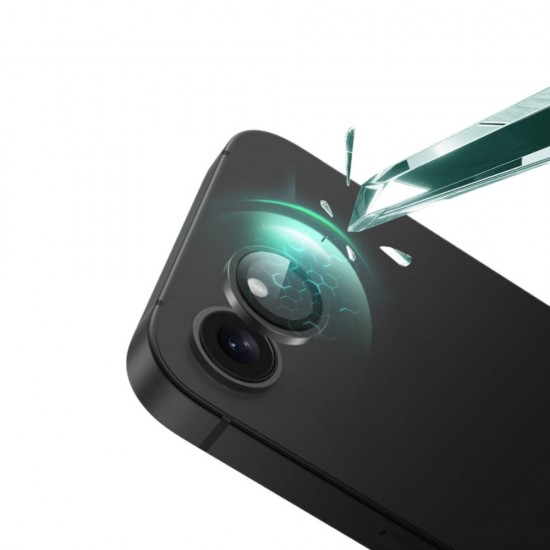 Стъклен протектор с метални рингове за задна камера MBX за Apple iPhone 16e, Черен от Fonax.bg