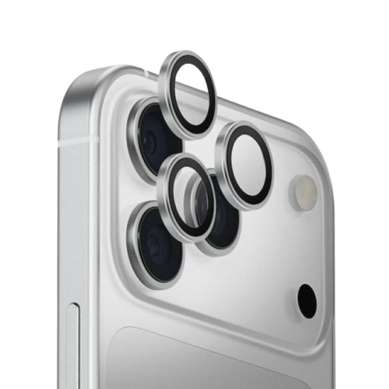 Стъклен протектор с метални рингове за задна камера MBX за Apple iPhone 17 Pro, 17 Pro Max, Сребрист от Fonax.bg