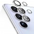 Стъклен протектор с метални рингове за задна камера MBX за Samsung Galaxy S22 Ultra 5G (S908B), Сребрист