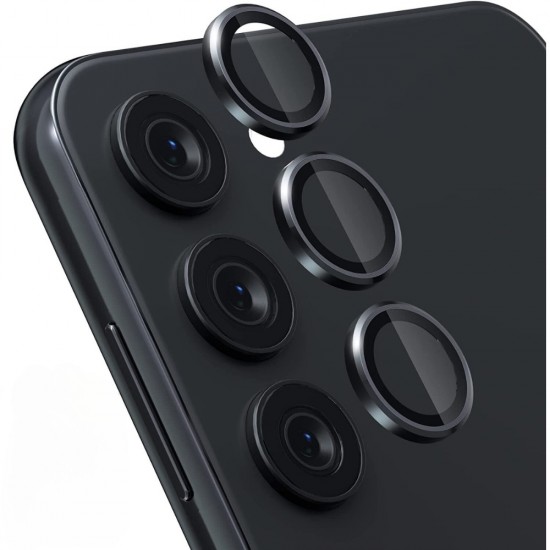 Стъклен протектор с метални рингове за задна камера MBX за Samsung Galaxy S23 Plus (S916B), Черен от Fonax.bg