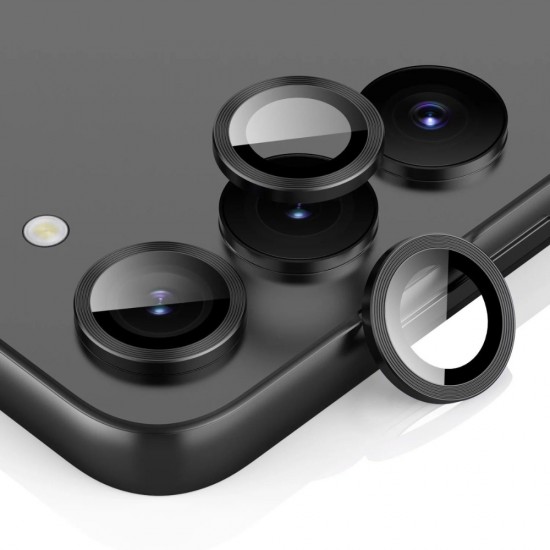 Стъклен протектор с метални рингове за задна камера MBX за Samsung Galaxy S23 Plus (S916B), Черен от Fonax.bg
