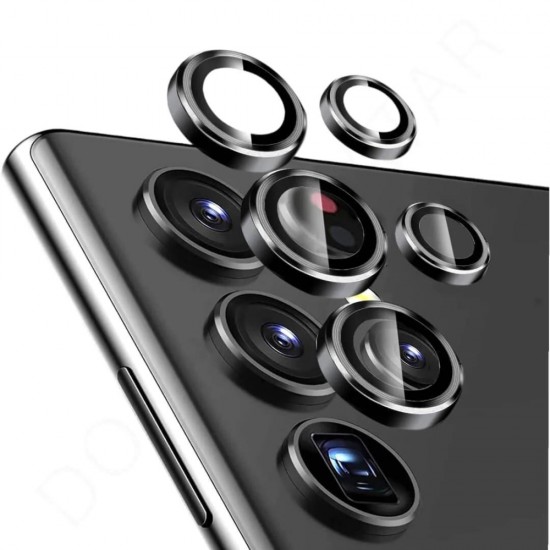 Стъклен протектор с метални рингове за задна камера MBX за Samsung Galaxy S23 Ultra (S918B), Черен от Fonax.bg