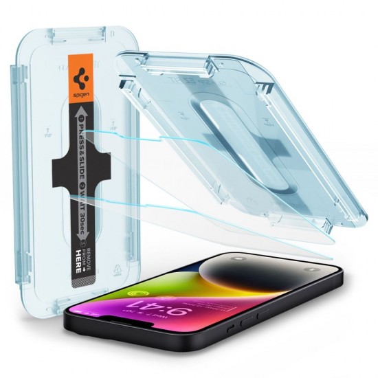 Стъклен протектор Spigen GLAS.tR EZ Fit  с цяло лепило, За iPhone 16e, Прозрачен от Fonax.bg